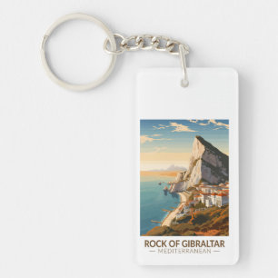Porte-clés Rocher de Gibraltar Travel Art Vintage