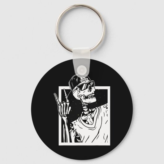 Porte-clés Rocher Skeleton main Halloween Costume Funny Rocke (Recto)