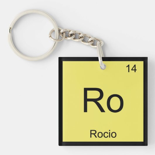 Porte-clés Rocio Nom Chimie Élément Tableau Périodique (Devant)