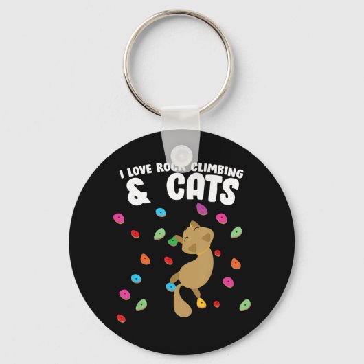 Porte-clés Rock Climbing and Cat Love Cute Birthday (Recto)