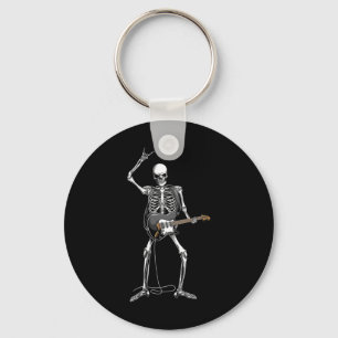 Porte-clés Rock Et Roll De Skeleton Guitariste
