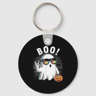 Porte-clés Rock Ghost Retro Halloween Citrouille Funny Boo