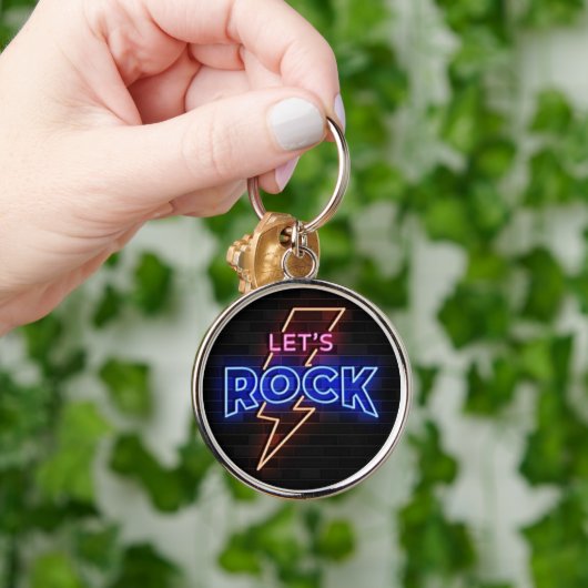 Porte-clés Rock Lightning Bolt Round (Main)
