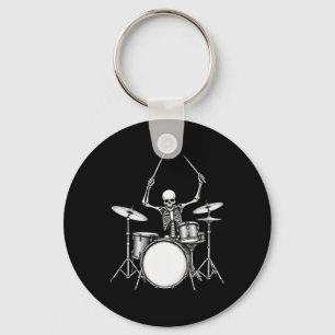 Porte-clés Rock N Rouleau Drummer Skeleton Jouer des tambours