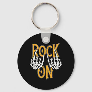 Porte-clés Rock On Skeleton Mains Rock Et Roll Metal Concert