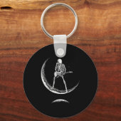 Porte-clés Rock On Skeleton Moon Shirt - Funny Halloween Rock (Recto)