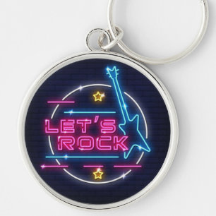 Porte-clés Rock Retro Neon Round