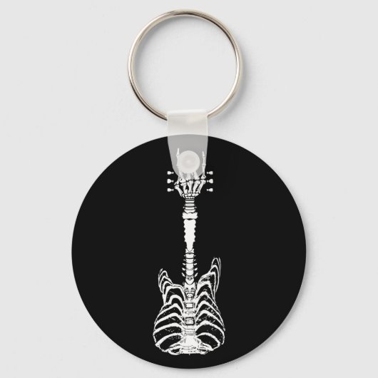Porte-clés Rock & Roll Skeleton Guitare Musique Lover Cadeau (Recto)