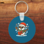 Porte-clés Rock Snowman With Guitar Premium Tri-blend  (Recto)