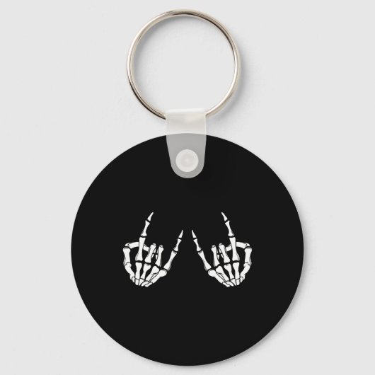 Porte-clés Rock Star Rock Skeleton Hands Rocker Éffrayant Hal (Recto)