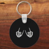 Porte-clés Rock Star Rock Skeleton Hands Rocker Éffrayant Hal (Recto)