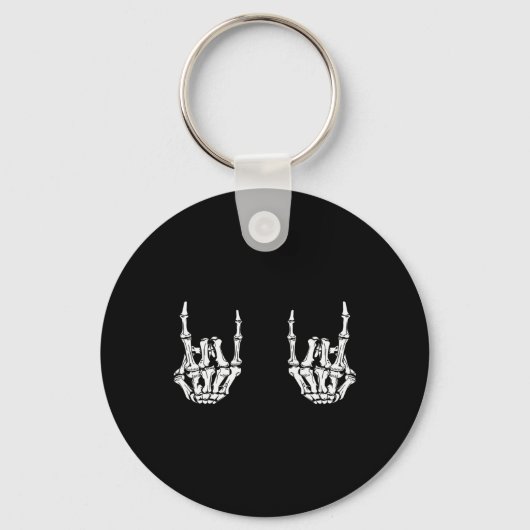Porte-clés Rock Star Rock Skeleton Hands Rocker Funny Hall (Recto)