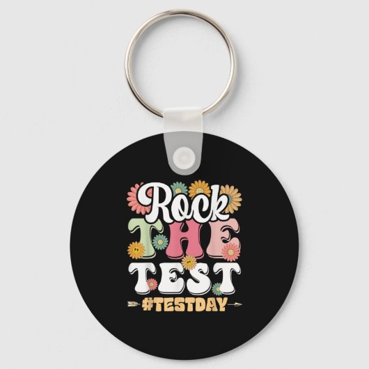 Porte-clés Rock The Test Testing Day Groovy Motivational Teac (Recto)