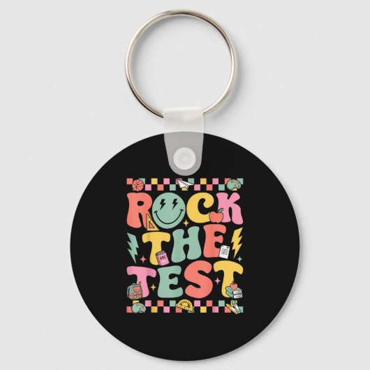 Porte-clés Rock The Test Testing Day Retro Motivational Teach (Recto)