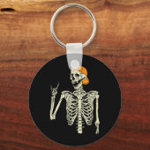 Porte-clés Rocker Skeleton Casquette Skin Cool Halloween Punk (Recto)