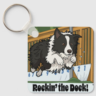 Porte-clés Rockin’ the Dock! Border Collie Dock Diving