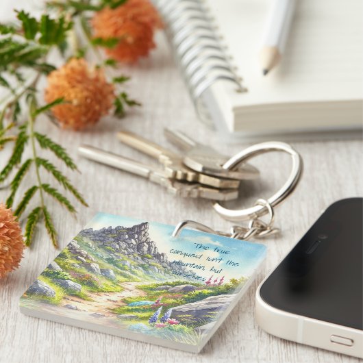 Porte-clés Rocky Mountain Path & Quote (Devant Droit)