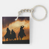 Porte-clés Rodéo de course de chevaux Cowboys (Dos)