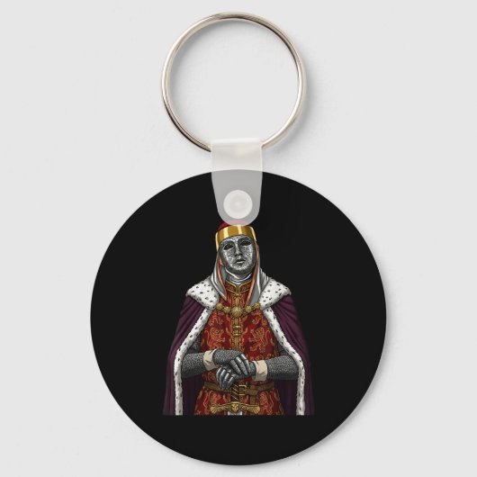Porte-clés Roi Baldwin Iv Masque Argenté Masque Doré Médiéval (Recto)