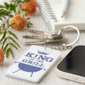 Porte-clés Roi Du Grill, Bleu (Devant droit)