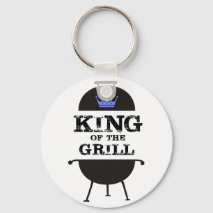 Porte-clés Roi Du Grill, Couronne Bleue Noire