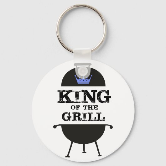 Porte-clés Roi Du Grill, Couronne Bleue Noire (Recto)