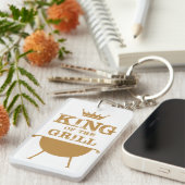 Porte-clés Roi Du Grill, Or (Devant droit)