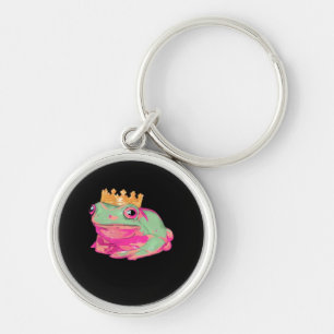 Porte-clés Roi Grenouille Funky Mème Style Classique