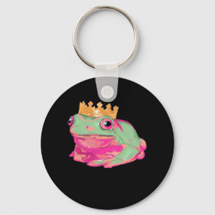 Porte-clés Roi Grenouille Funky Mème Style Classique