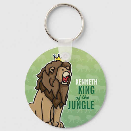 Porte-clés Roi Lion de la Jungle, Ajouter le nom de l'enfant (Recto)