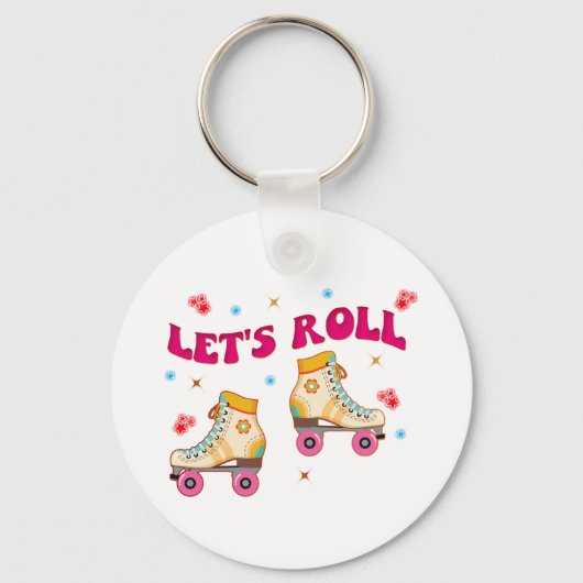 Porte-clés Roll Roller Skate Retro Amateurs de patinage (Recto)