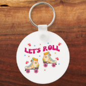 Porte-clés Roll Roller Skate Retro Amateurs de patinage (Recto)