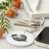 Porte-clés Rolled vers le haut couché chat (1825) (Devant Droit)