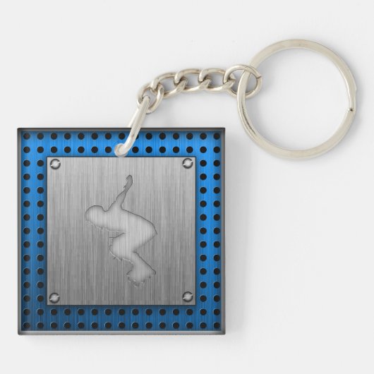 Porte-clés Roller balayé de Métal-regard (Dos)