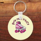 Porte-clés Roller Derby Patinage - Rose (Recto)