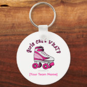 Porte-clés Roller Derby Patinage - Rose (Recto)