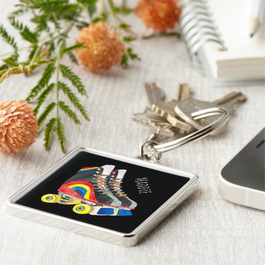 Porte-clés Rollerskates art des années quatre-vingts (Côté)