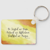 Porte-clés Romains 12:12 Soyez Joyeux dans l'espérance Bible  (Recto)