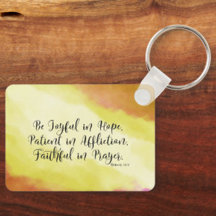 Porte-clés Romains 12:12 Soyez Joyeux dans l'espérance Bible 