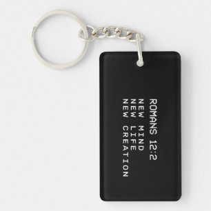 Porte-clés Romains 12:2 Nouvelle Création de Vie Minimaliste