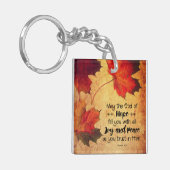 Porte-clés Romains 15:13 Le Dieu de l'Espoir Feuilles d'autom (Devant gauche)