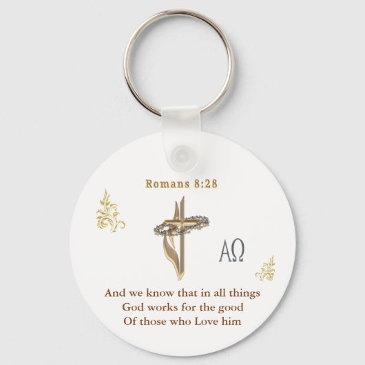 Porte-clés Romains 8:28 (Recto)