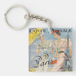 Porte-clés Romance de la Tour Eiffel, Rêves Parisiens Vintage