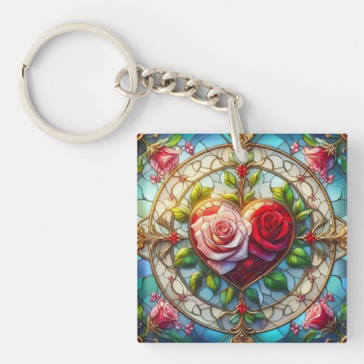 Porte-clés Romance en verre tendu (Devant)
