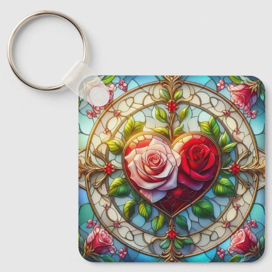 Porte-clés Romance en verre tendu (Recto)