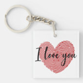 Porte-clés Romantic Fingerprint Heart “I Love You” Sticker (Devant)