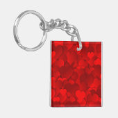Porte-clés Romantic Red Love Hearts Texture Pattern-19909 (Devant gauche)
