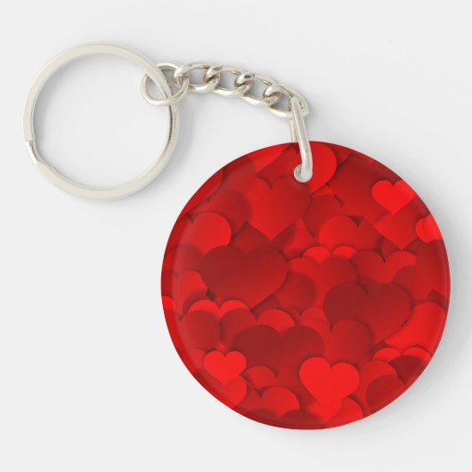 Porte-clés Romantic Red Love Hearts Texture Pattern-19909 (Devant)