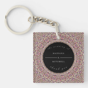 Porte-clés Romantique géométrique Mandala soft rose noir