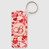Porte-clés Romantique Rouge rose Coeur amour Valentine Initia (Verso)